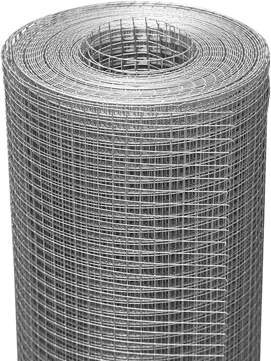 SEBOSS Hardware Cloth 1/2 inch 48 x 50 ft 19 Gauge, Hot-dip Galvanized After Welding, Chicken Wire Mesh Roll Hardware Mesh Welded Wire Fencing Chicken Garden Fencing