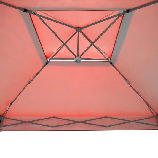 E-Z UP Patriot ONE-UP Technology Vented Shelter, 10' x 10', Red Top, Grey Frame