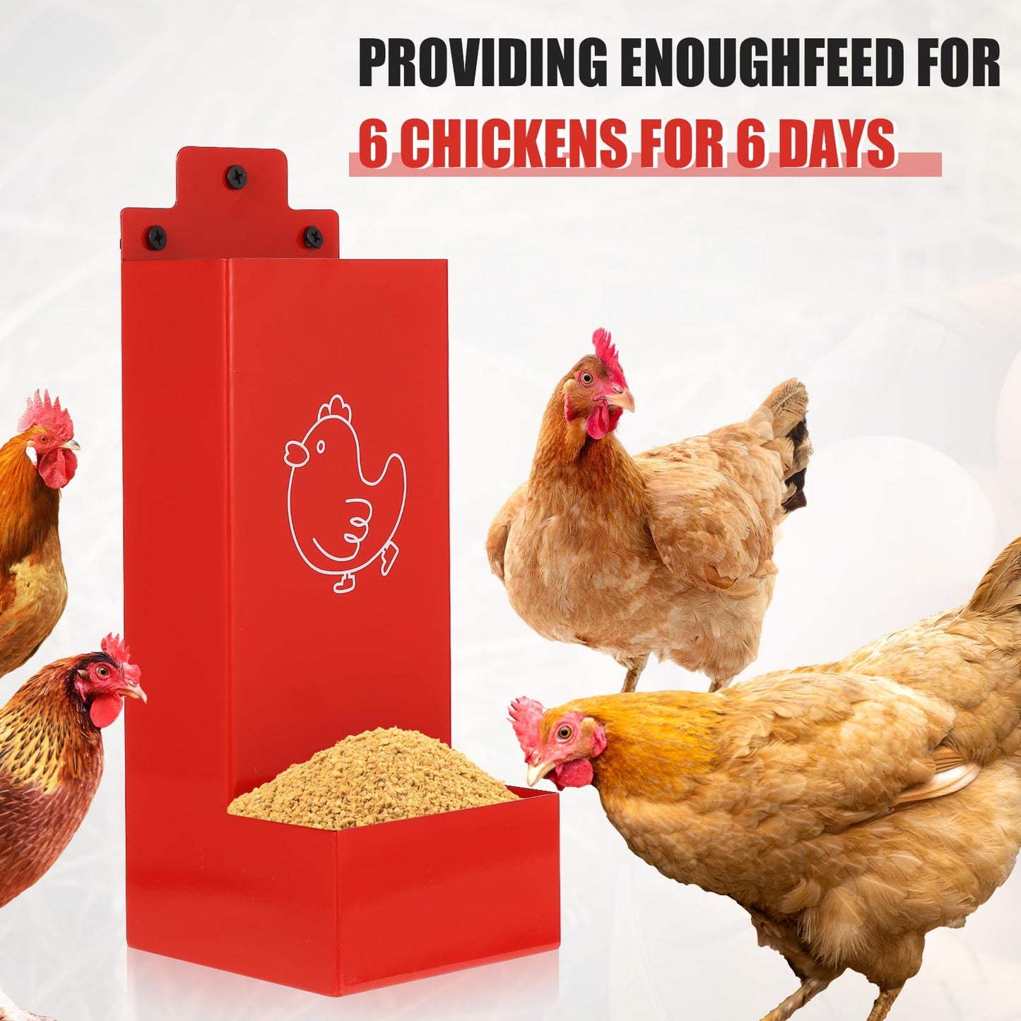 Automatic Chicken Grit Feeder,2 Pack Metal Hanging Chicken and Poultry Feeder,No-Waste Design,Easy to Install and Clean,Ideal for 5-6 Chickens