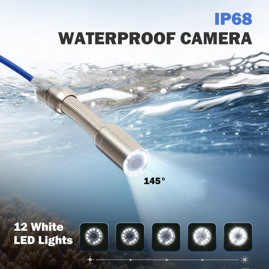 ZELCAN Self-Leveling Sewer Camera with Locator, Drain Camera 165FT with 9 in. LCD Screen, Waterproof IP68 Borescope Plumbing with 12 LED Lights, with 512Hz Transmitter and Receiver(32GB Card)