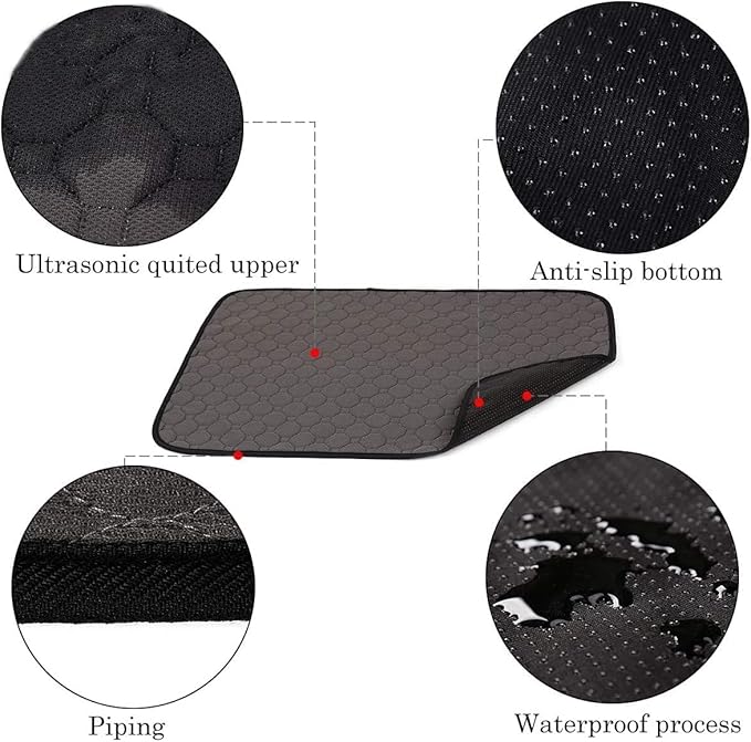 4 Pack Guinea Pig Cage Liners - Washable Guinea Pig Pee Pads, Waterproof Reusable & Anti Slip Guinea Pig Bedding Fast and Super Absorbent Pee Pad for Small Animals Rabbit Hamster Rat