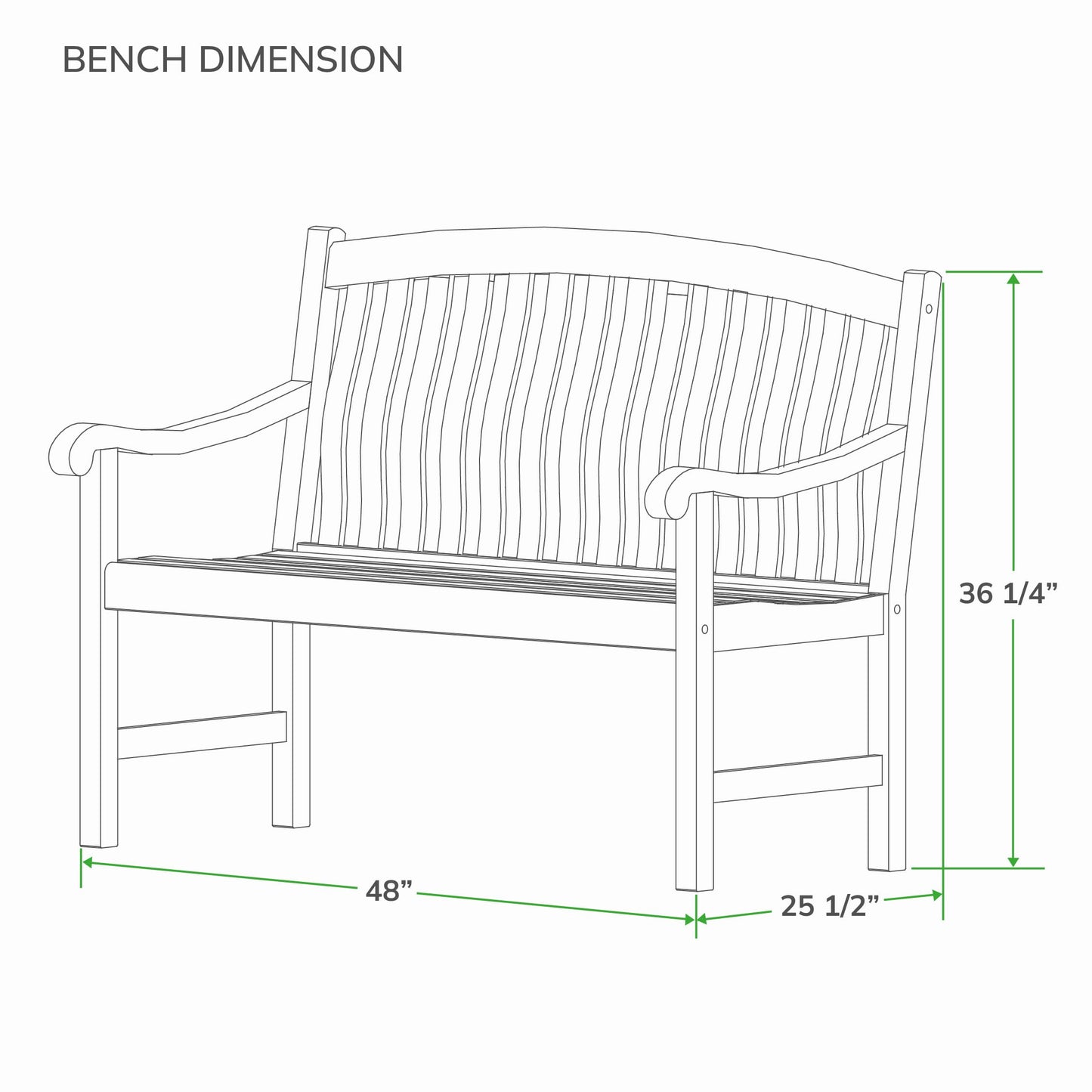 Cambridge Casual Arie 4-Foot Teak Wood Outdoor Garden Bench – Weather-Resistant Wooden Patio Bench for Porch, Deck, Lawn, Backyard, or Balcony – Stylish and Durable Seating