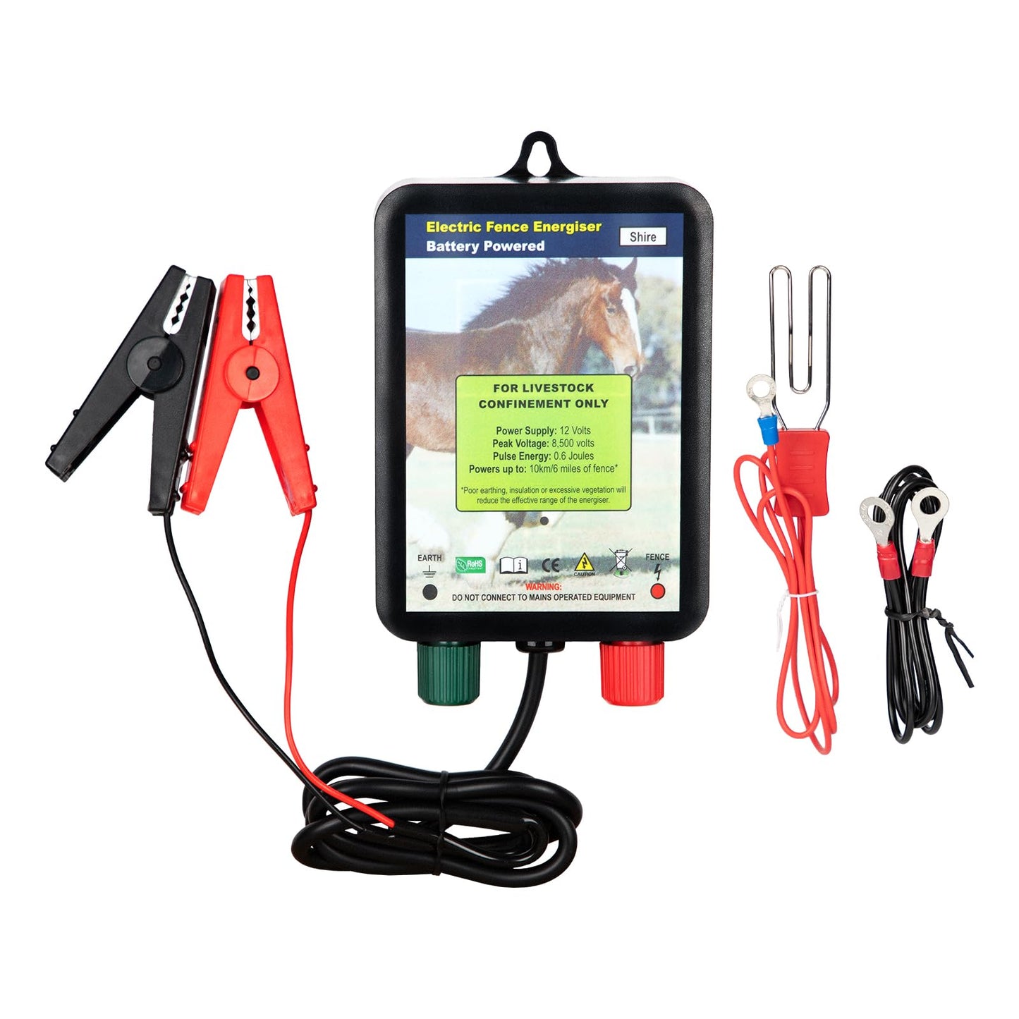 Andmon EF050 0.6 Joule Battery-Powered Electric Fence Energizer, 15miles/50acres Electric Fence for Dogs, High Power Low-Impedance Electric Fence for Secure Your Area with Confidence