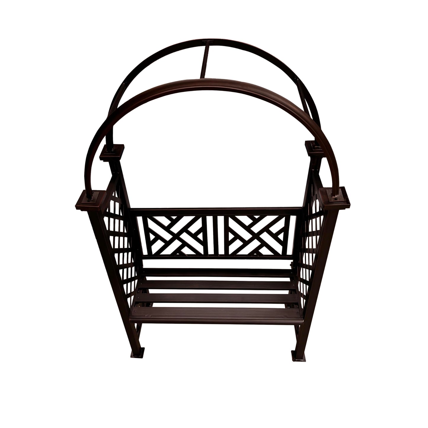 Bronze Aluminum Garden Arbor Arch with 2-Seater Bench