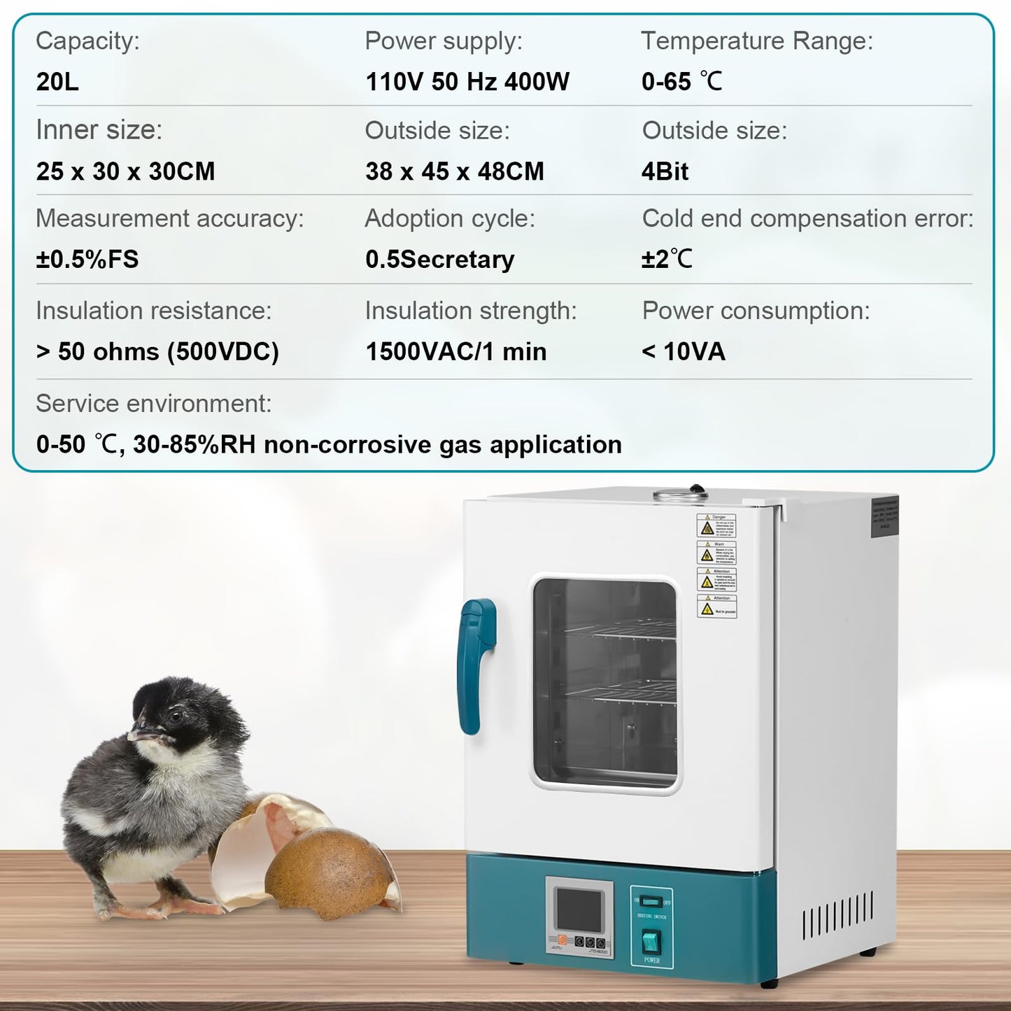 GAOMON Lab Incubator 20L Incubator RT-65℃ Scientific Digital Incubator PID Temperature Control Laboratory Incubator for Culture Seed Germination Medical Science