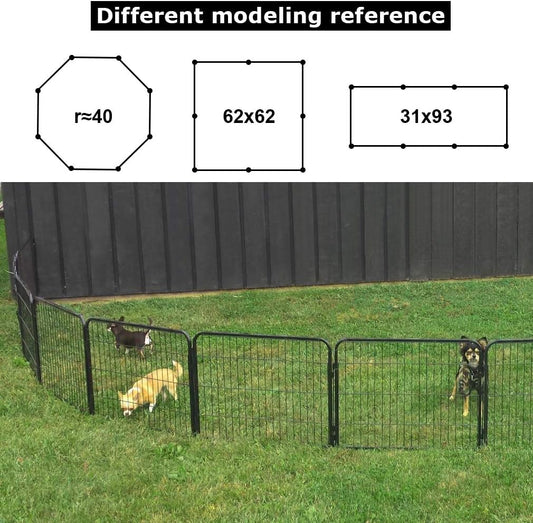 Dog Playpen 8 Panels 40 Inches Dog Pen Extra Large Indoor Outdoor Back or Front Yard Cage Fencing Doggie Rabbit Cats Outside Fences with Door Fence Playpen Heavy Duty Exercise Pen Dog Crate