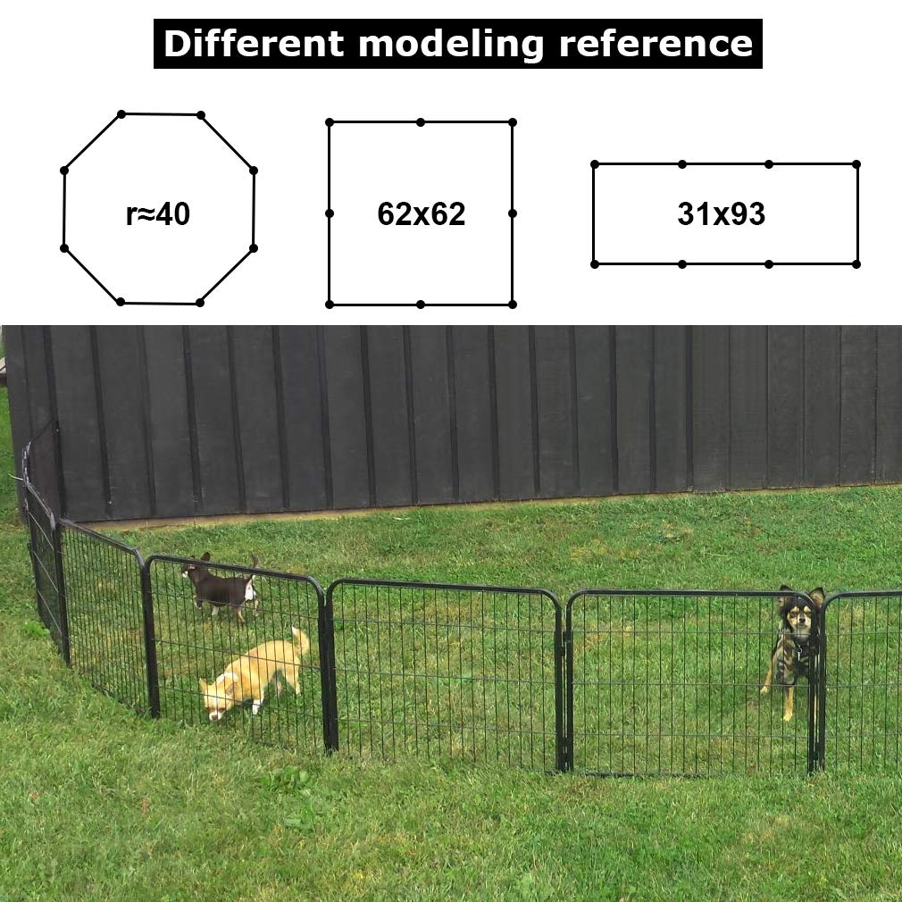 Dog Playpen 8 Panels 40 Inches Dog Pen Extra Large Indoor Outdoor Back or Front Yard Cage Fencing Doggie Rabbit Cats Outside Fences with Door Fence Playpen Heavy Duty Exercise Pen Dog Crate
