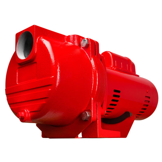 Red Lion RL-SPRK150 115/230 Volt, 1.5 HP, 71 GPM Cast Iron Sprinkler/Irrigation Pump with Thermoplastic Impeller, Red, 97101501