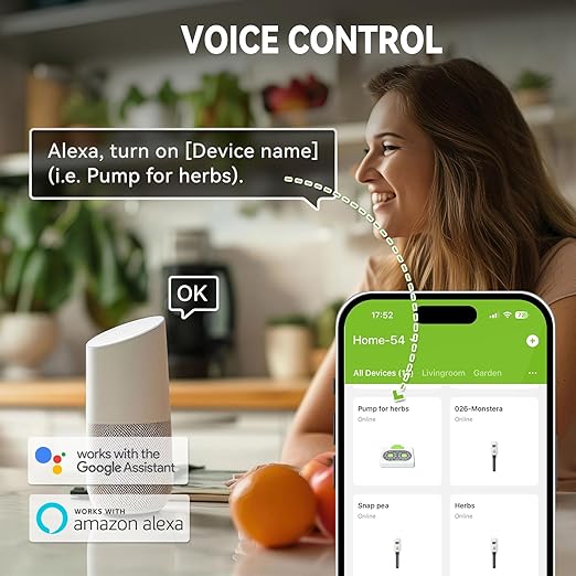 RAINPOINT Smart Automatic Watering System for 15 Potted Plants with Detachable Solar Panel, Local Control & Remote App Control, Drip Irrigation Kit for Indoor Houseplants,Low Water Auto-Shutoff