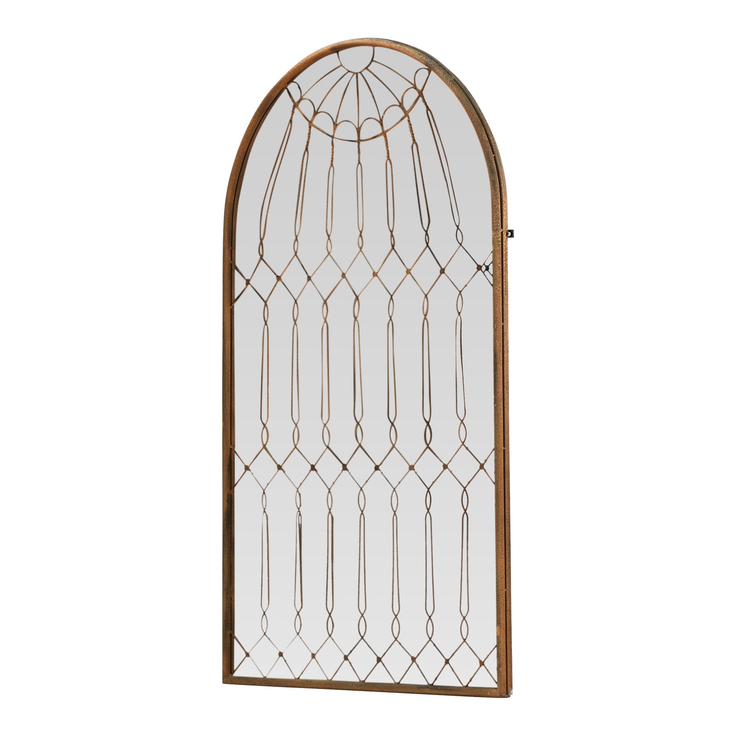 Creative Co-Op Arched Mirror with Iron Cage Design