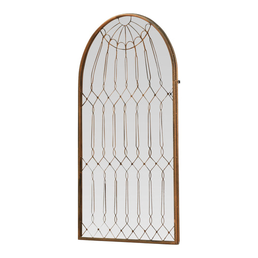 Creative Co-Op Arched Mirror with Iron Cage Design