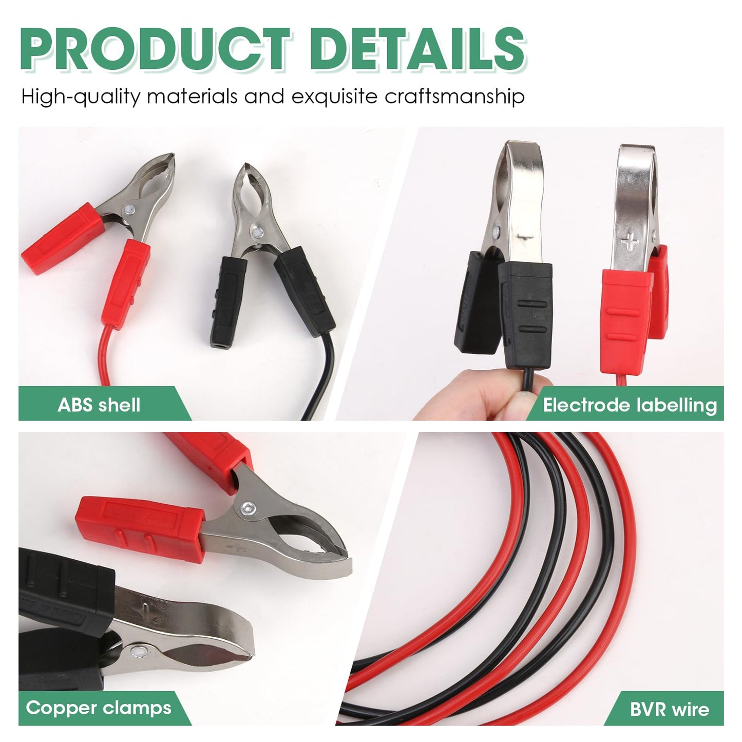 2 Pcs Electric Fence Wire Alligator Clips with Insulating Gloves, Electric Fence Kit Tester Connect Energizer Charger for Solar Fence Charger, Wire Copper Fencing, Energizer Connector