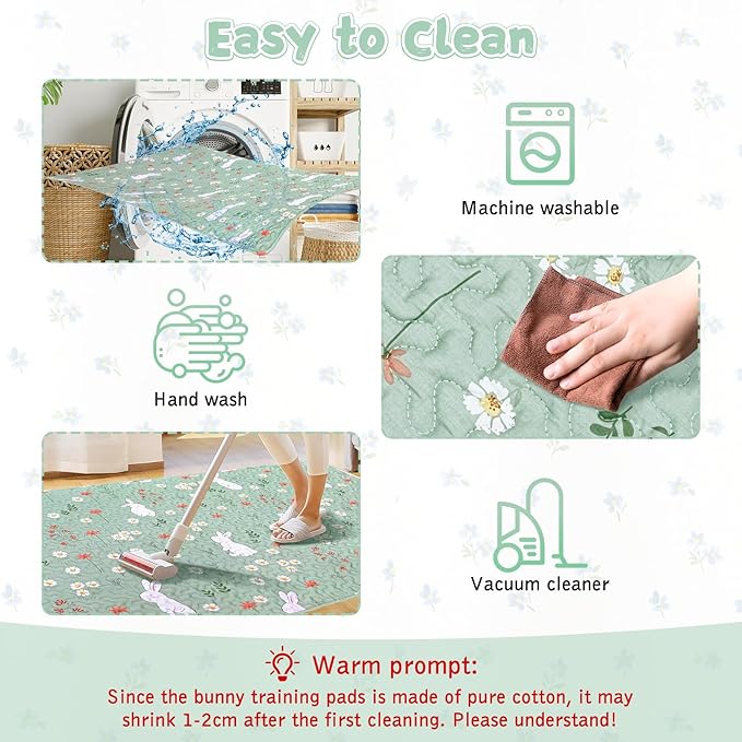 kathson 70" L x 27.5" W Rabbit Cage Liners Washable Rabbit Floor Mat Reusable Bunny Rug Super Absorbent Guinea Pig Carpet Anti-Slip for Hamsters Ferrets Hedgehog Chinchilla All Small Animals