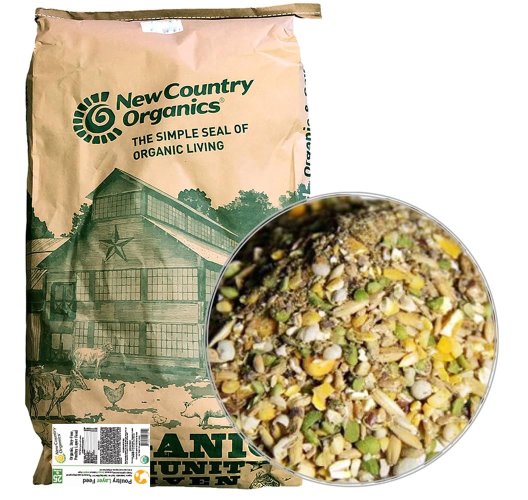 New Country Organics | Classic Layer Feed for Laying Hens | Soy-Free | 17% Protein | Certified Organic and Non-GMO | 25 lbs
