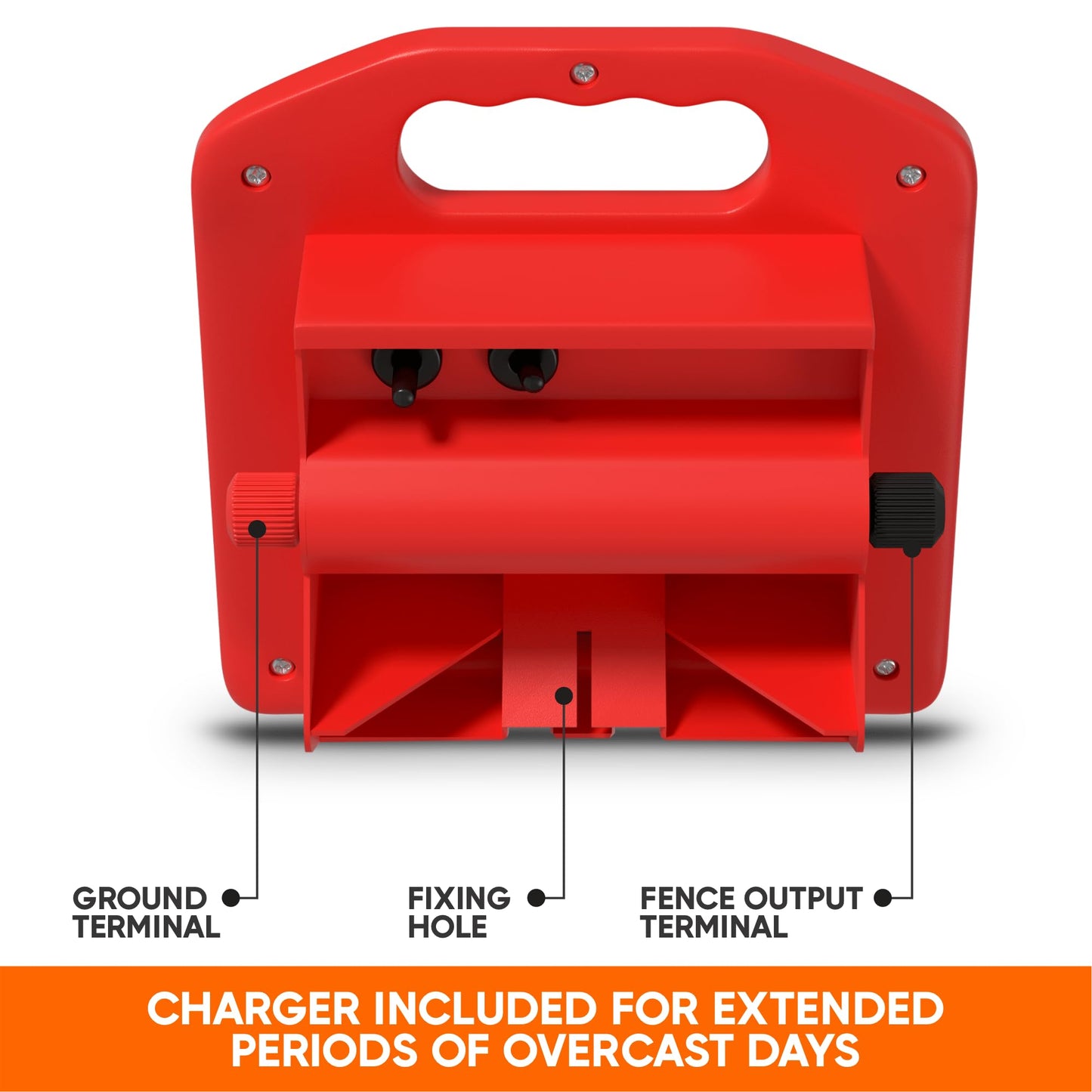 Solar Electric Fence Charger 5 Mile - Solar Powered Energizer for Livestock - Low Impedance Solar Fencer Battery Powered