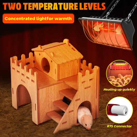 TobeBright 175W R7S Chicken Coop Heat Lamp Bulb,Repalcement Heater Bulb Heater Accessories for Chicks Or Ducklings,Heat Lamp for Cat Dog Pup,Adjustable Temp for Livestock Brooder Box Supplie