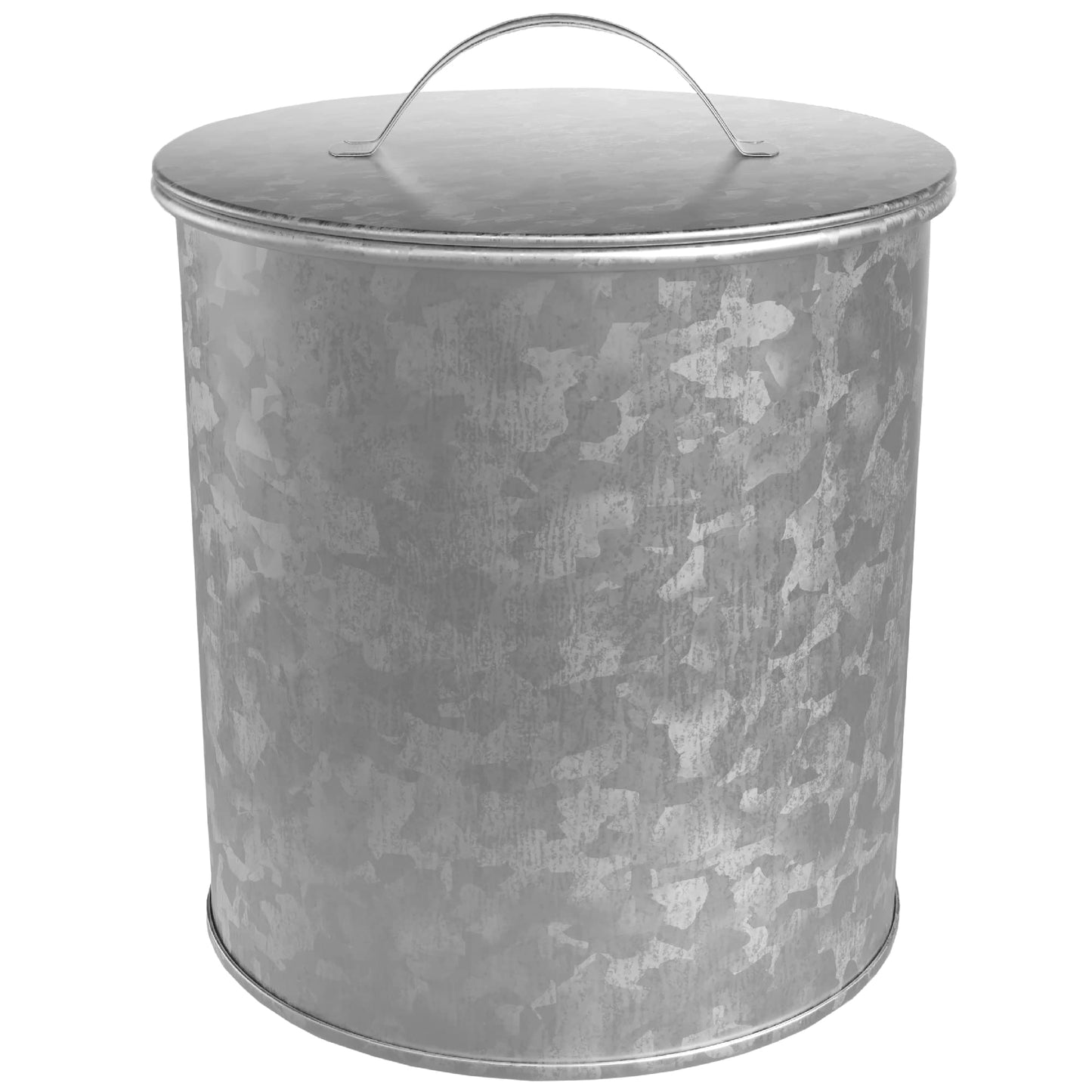 Amici Home Newport Galvanized Metal Canister | Dry Food Storage Container | Airtight Lid | 156 Ounce Capacity | Farmhouse Décor | Rustic Metal Canister for Kitchen Countertop (Silver)