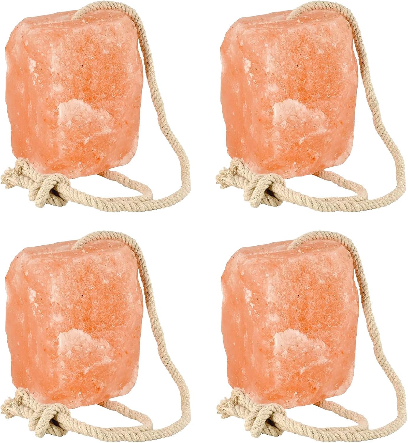 4 Premium Himalayan Horse Salt Lick 5–6 lbs Each Treat Block | Equine Mineral Salt Block with 36″ Rope | Horse Treats for Horses, Deer, Goats & Livestock