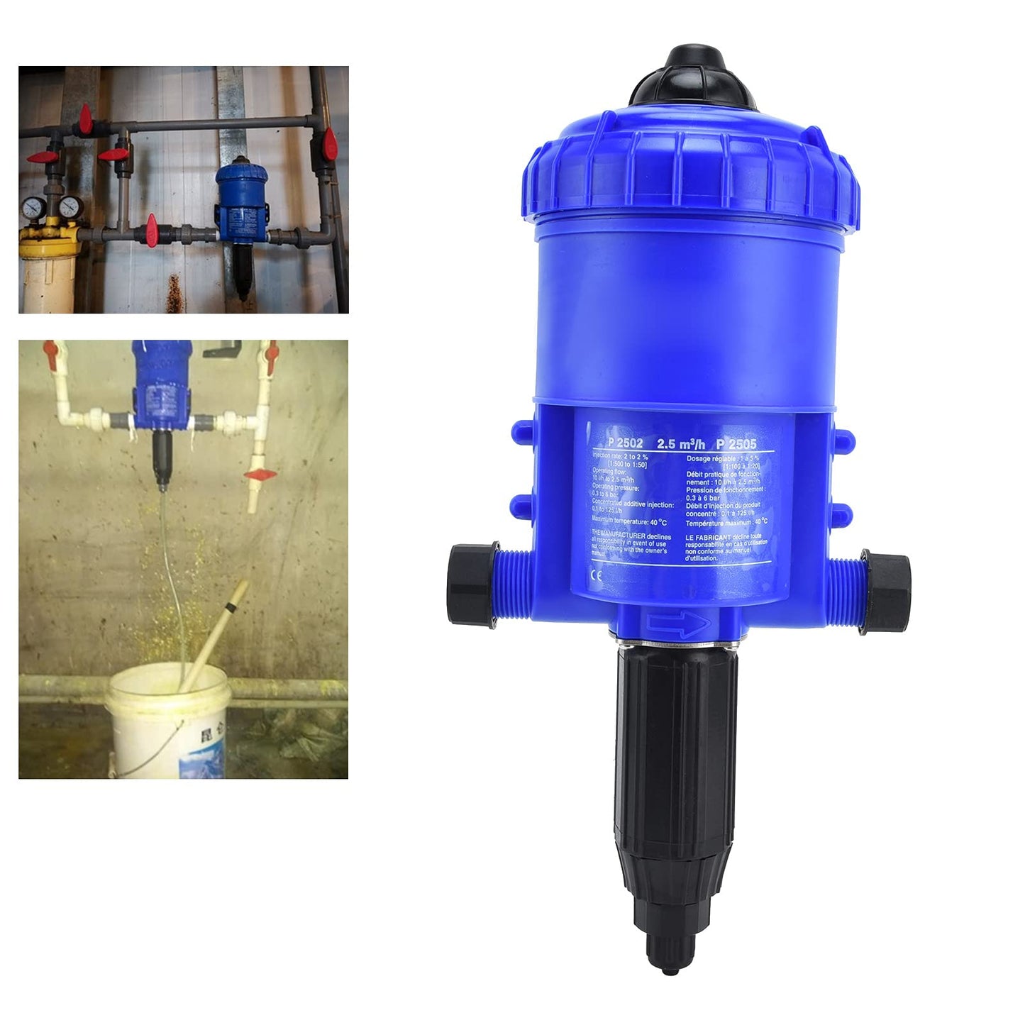 Tuzoo G3/4 to G1 0.2-2% Fertilizer Injector, Chemical Dispenser Drip Irrigation Kit