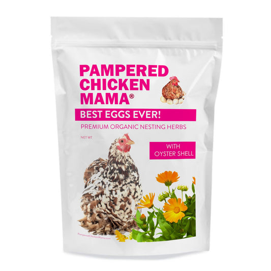 Pampered Chicken Mama Best Eggs Ever! Nesting Herbs for Chickens (16 Ounce/1 Pound) for Chicken Nesting Boxes Calcium Supplement for Chickens | Chicken Feed Supplies, Hen Treats for Coops (1 Bag)
