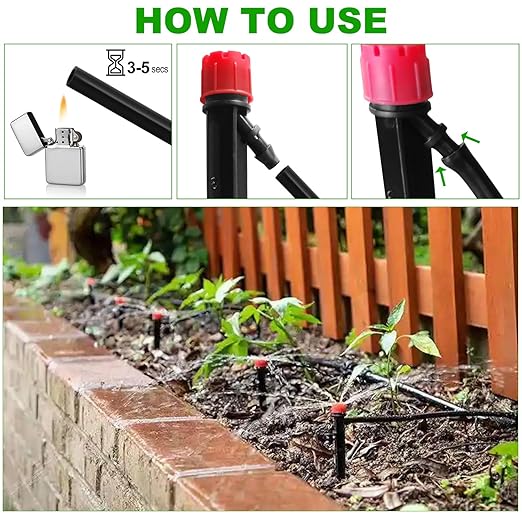 Automatic Drip Irrigation System,100FT Adjustable Complete Drip Irrigation System for Garden and Raised Beds,Greenhouse,Lawn with 5/16" and 1/4" Irrigation Tubing,Drip Emitters,Lock Barbed Fittings
