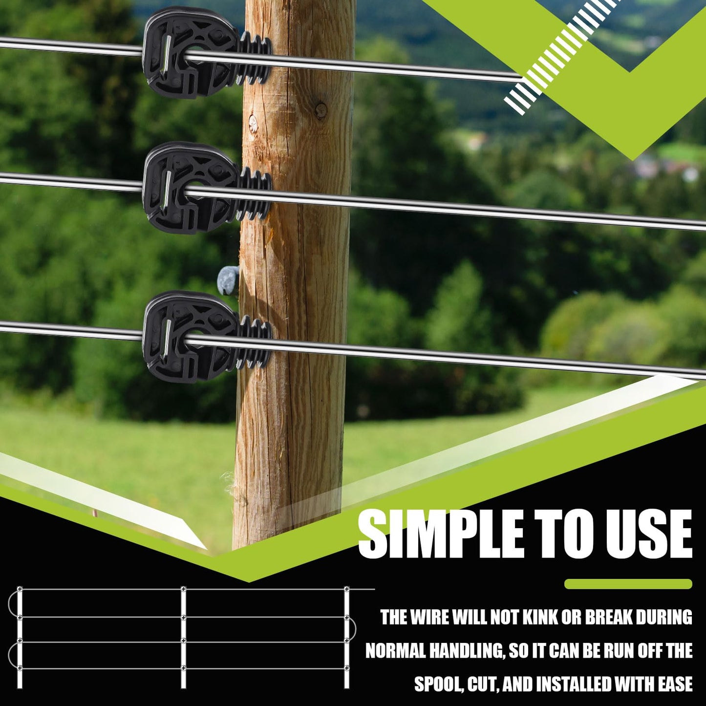 Blulu 14 Gauge Aluminum Electric Fence Wire 1000 ft Aluminum Garden Electric Fence Magnesium Alloy Chicken Wire, High Conductivity and Durability