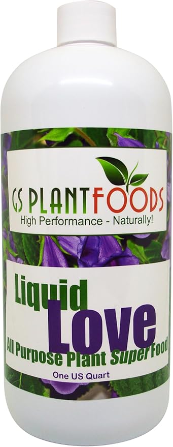 Liquid Love - All Purpose Liquid Fertilizer by GS Plant Foods (32 oz) - Natural Fertilizer for Vegetables, Herb Gardens, House Plants, Fruit Trees, Lawns & Shrubs
