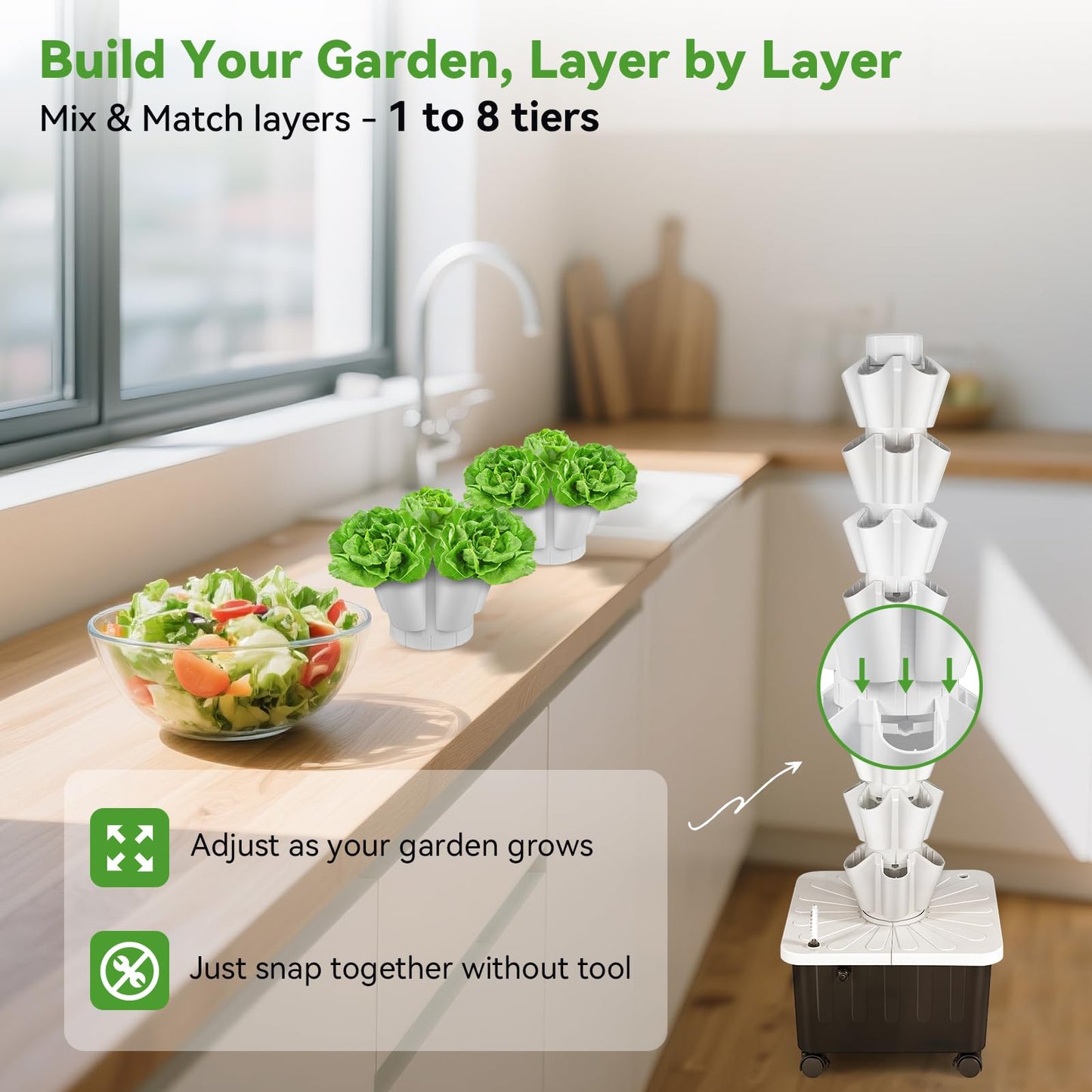 BAOSHISHAN Buy a Hydroponic Tower and Get a Hydroponic Pods Kit for Free