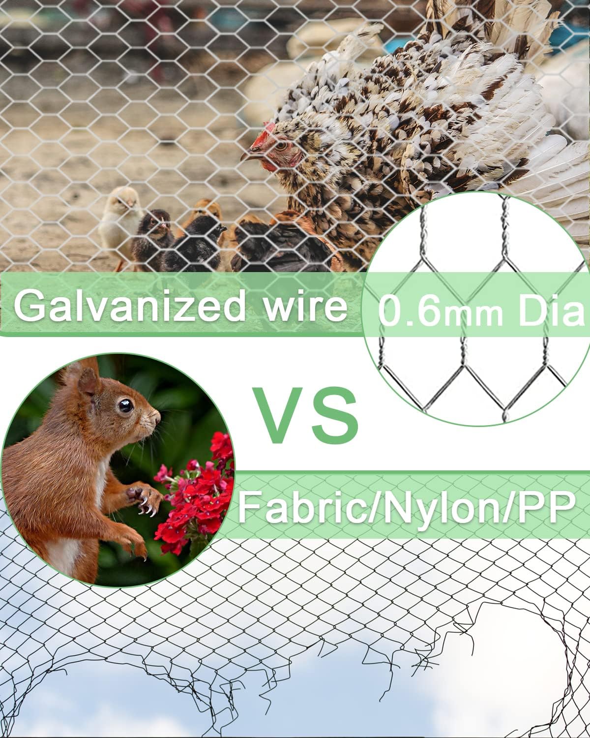 Garden Poultry Black Chicken Wire - 13.7 '' × 157 '' Chicken Wire for Crafts, Garden Fence Animal Barrier, 0.8 inch Mesh Poultry Netting Fence, Pet/Rabbit/Chicken Wire Fencing