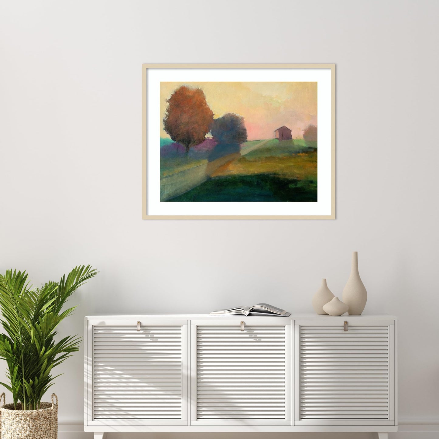 Amanti Art Framed Wall Art Print 33x41 Autumn Morning by Jan l. Waldron, Landscapes Wall Art, Rustic Farmhouse Decor, X-Large Poster Painting Artwork for Living Room, Bedroom, Bathroom, Office