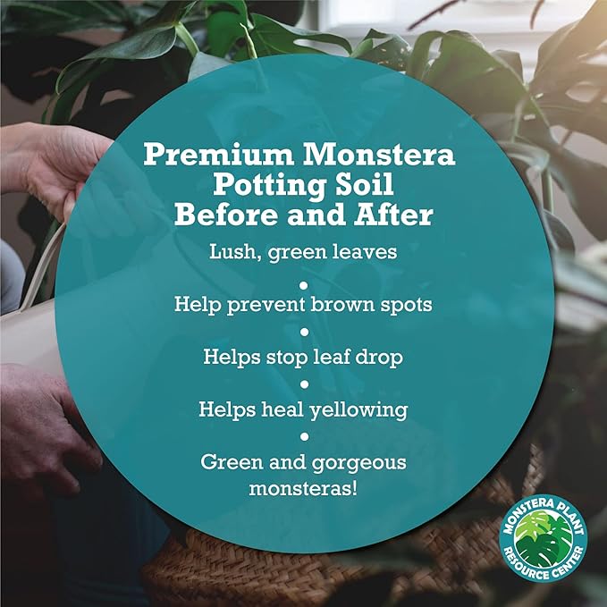 100% Organic Monstera Potting Soil – Nutrient-Rich, Well-Draining Aroid Mix for Stronger Roots & Vibrant Growth | Aged Bark, Coco Coir, Perlite, Worm Castings | Made in USA | Large 7.5L Bag