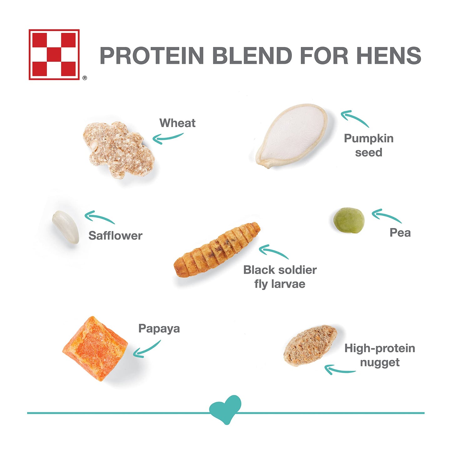 Purina Farm to Flock Protein Blend for Hens | Hen Treats | 7.5 Pound (7.5 LB) Bag