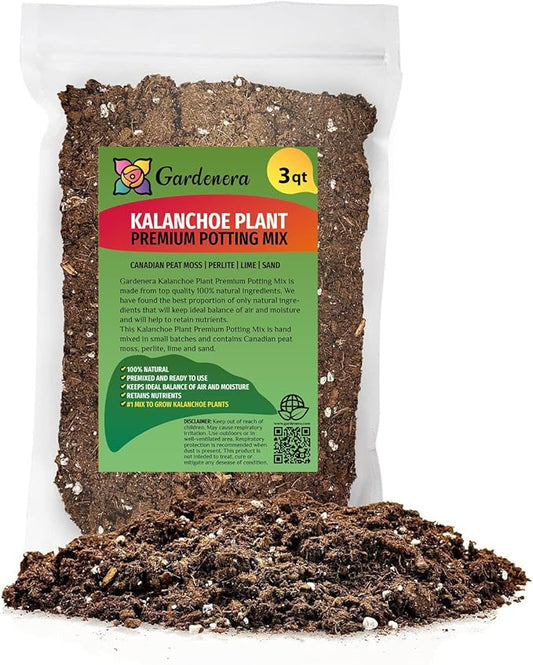 Gardenera Kalanchoe Plant Premium Potting Mix - Maintain Ideal Air and Moisture Balance for Success - 3 Quart