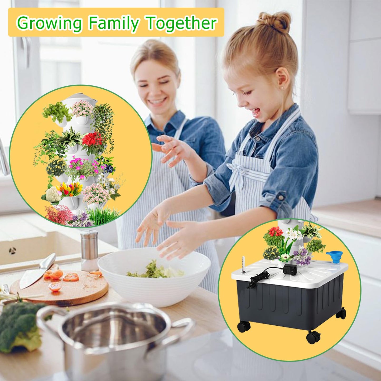 LGEXRCH Hydroponics Growing System Indoor Vertical Garden Planter Indoor Smart Garden Kit with Pump and Movable Water Tank Vegetable Plant Gift for Gardening Lover (50 Plant)