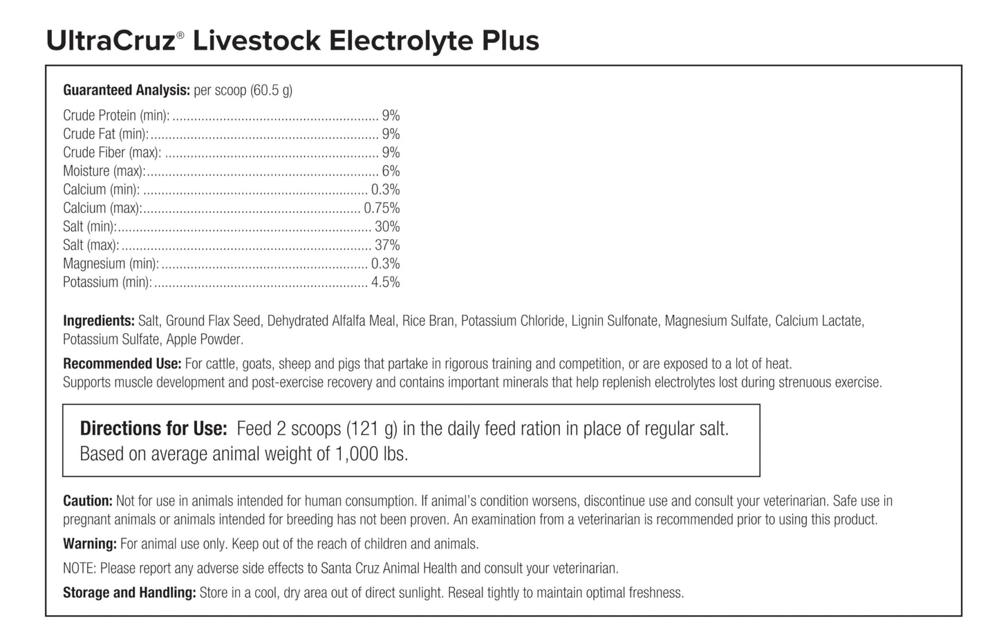 UltraCruz® Livestock Electrolyte Plus, 25 lb