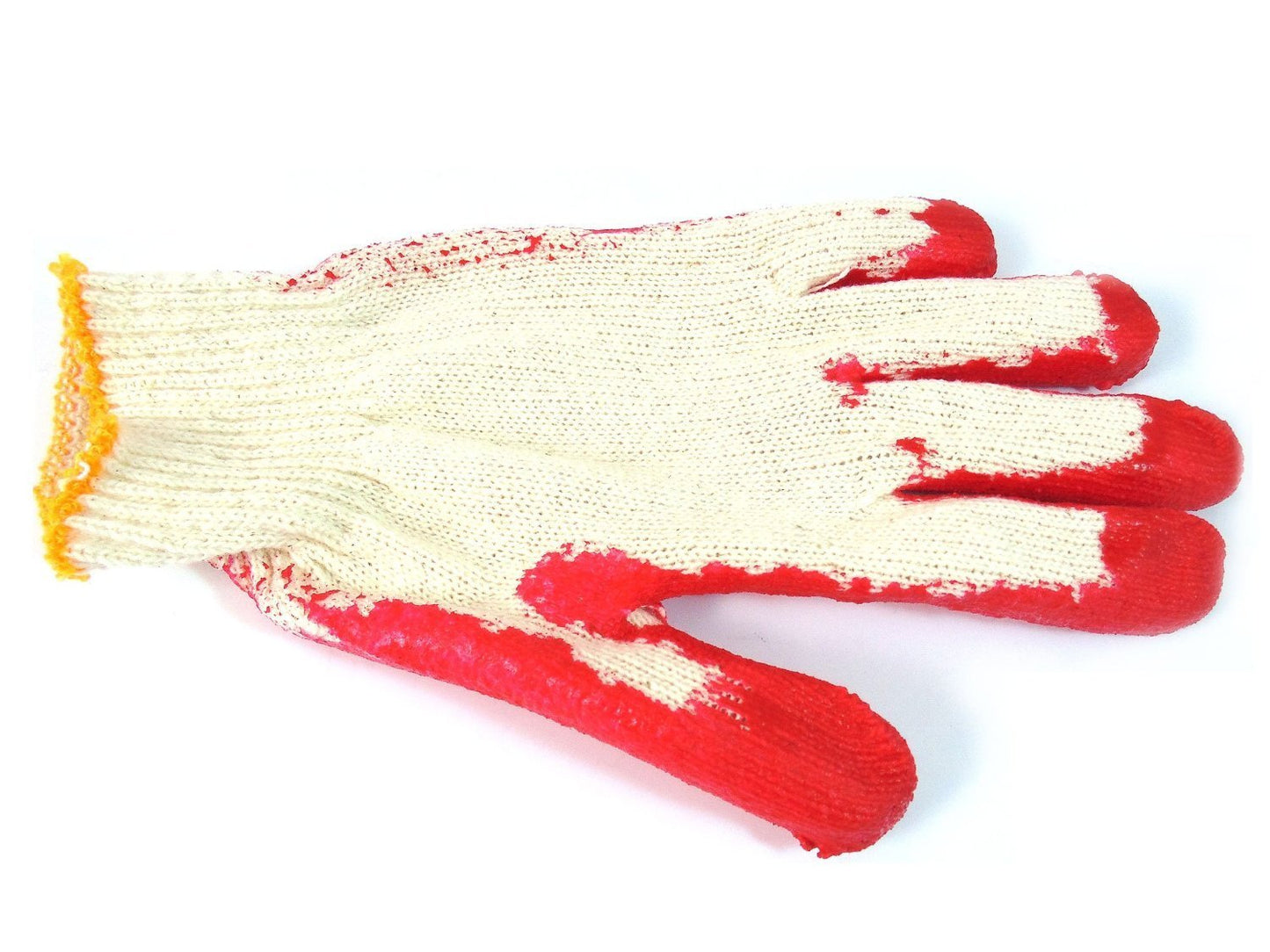 Better Grip 300 Pairs String Knit Red Palm Latex Dipped Gloves, Made in Korea -WRGKR300W/B