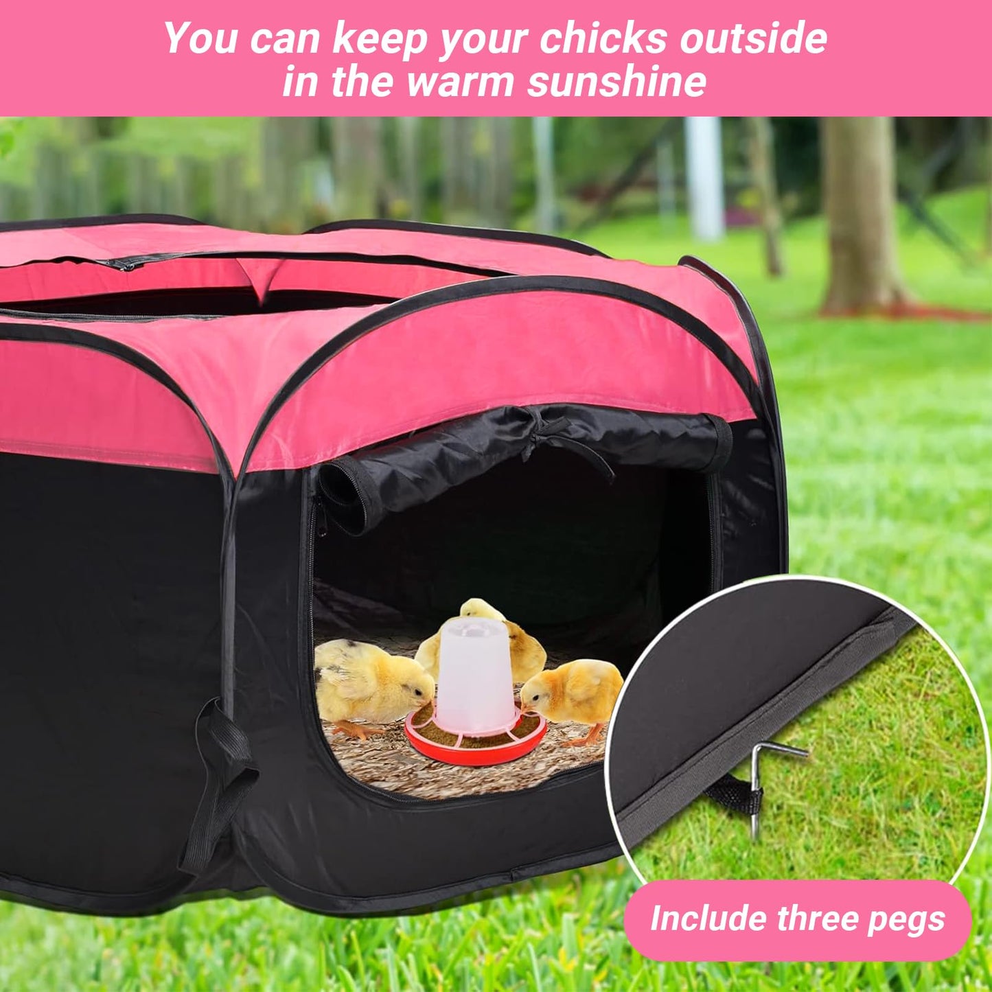 S SUPSCREWS Chicken Brooder Box for Chick Starter Kit,Portable Chick Brooder Pen/Chicken Playpen/Baby Chicken Supplies Brooder Box/Chicken Tent Up to 15 Baby Chick, Duck and Quail