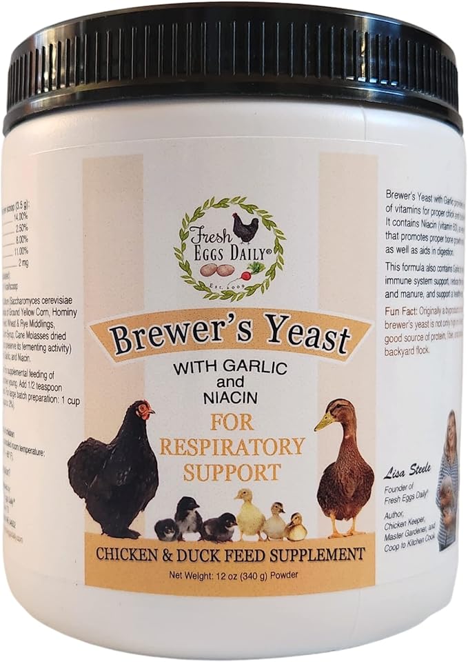 Fresh Eggs Daily Chicken and Duck Natural Feed Supplement Sampler 4-Pack Includes 12 oz. Poultry Probiotics Organic Coop Kelp Brewers Yeast with Garlic Flock Flax