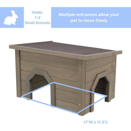 TRIXIE natura Small Animal House, Rabbit Hideout, Playpen House, Shelter for Rabbits, Bunnies, Guinea Pigs, and Chinchillas, Gray-Green