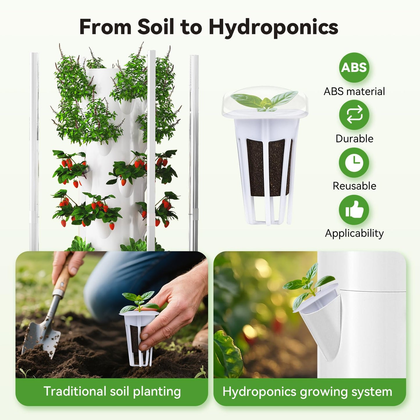 BAOSHISHAN Buy a Hydroponic Tower and Get a Hydroponic Pods Kit for Free