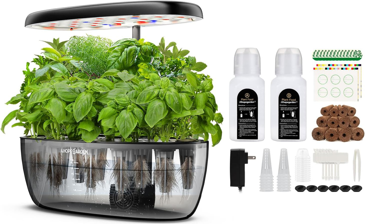 Ahopegarden Hydroponics Growing System kit: Indoor Herb Garden - 12 Pods Plant Germination Kit