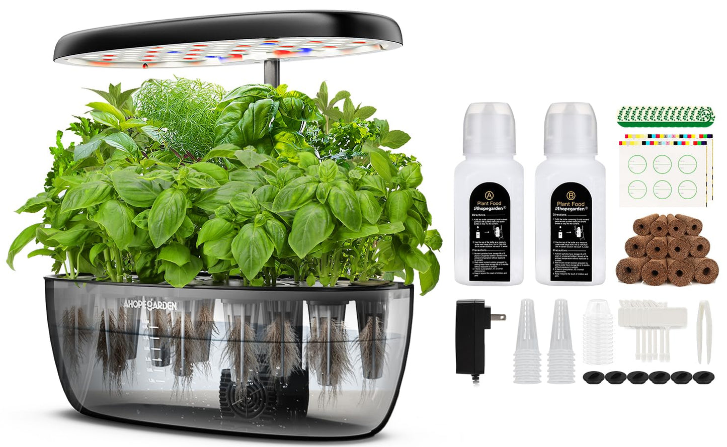 Ahopegarden Hydroponics Growing System kit: Indoor Herb Garden - 12 Pods Plant Germination Kit