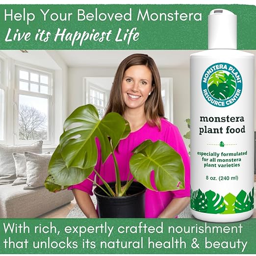 Monstera Plant Food - Premium Nutrient Rich Liquid Fertilizer (5-2-3 NPK) for Monstera Deliciosa & Other Tropical Plants | Supports Strong Roots & Large, Lush Leaves | Safe, Gentle, Easy-to-Use | 8 oz