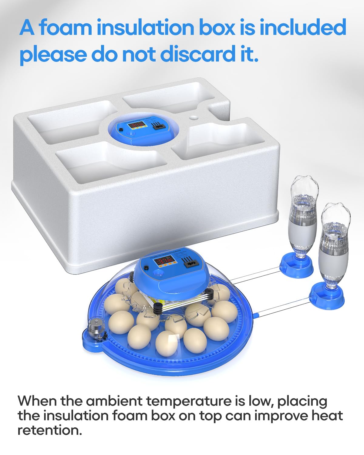 KALEBEE 18 Egg Incubator with Auto Water Refill, LED Candler & Turner, Temperature & Humidity Control, Digital Hatcher for Chicken, Duck, Quail, Goose & Parrot Eggs – Ideal for Farm, Lab, Home Use