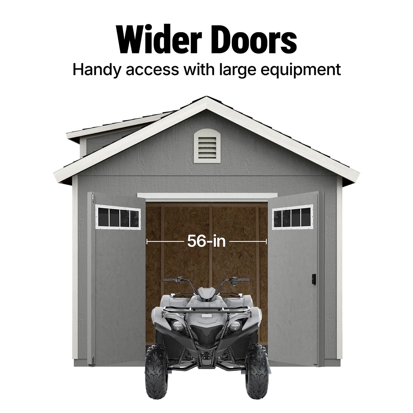 Handy Home Products Windemere 10x12 Do-it-Yourself Wooden Storage Shed with Floor, Beige