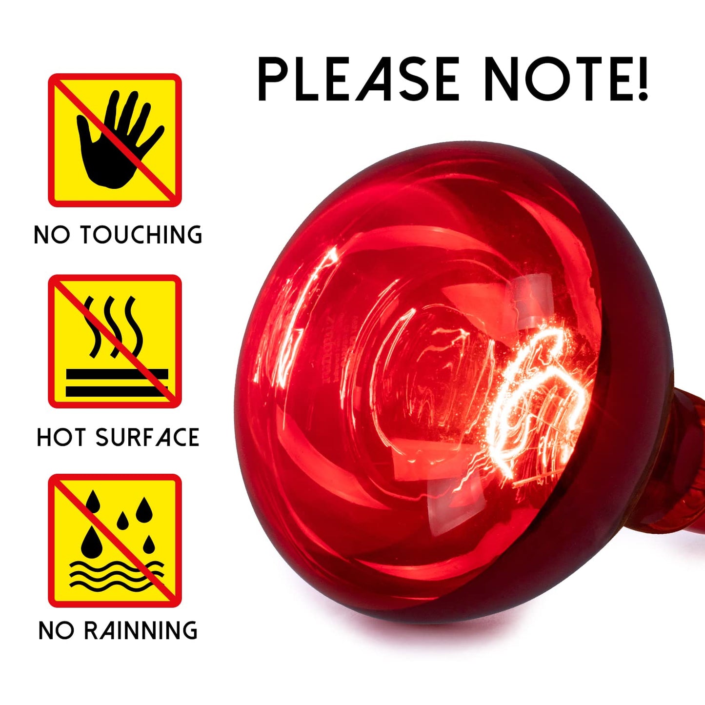 Wesome Lighting 250 Watt Heat Lamp Bulbs for Chicks, R40 Heat Lamp for Chickens, Infrared Heat Bulbs for Brooder Heater, 250W Incandescent Heat for Pet, Bathroom, Food (2 Pack)