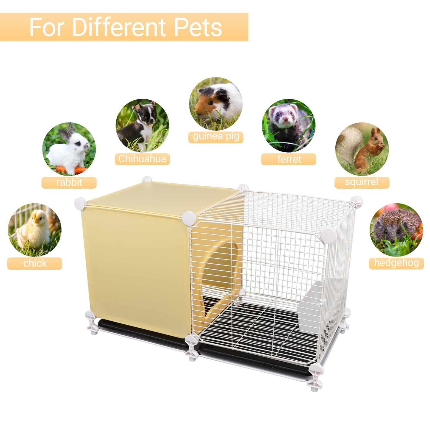 Metal Chicken Coop with Ventilation Design - Outdoor Brooder Box with Removable Tray for Chicks, Rabbits, Quails, and Poultry(S: 27.7" L 14.1" W x 15.7" H)
