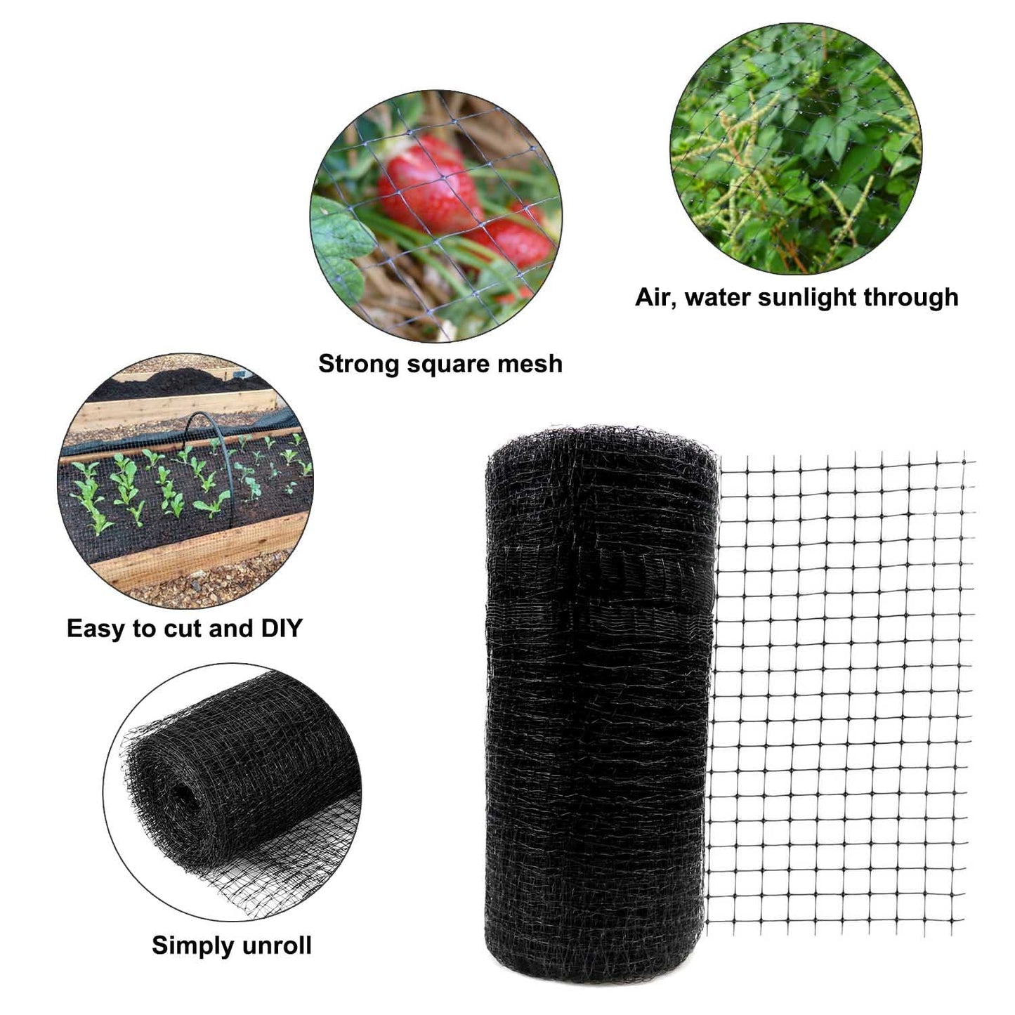 KLEWEE Bird Netting, 7.5 x 100 FT Heavy Garden Netting Deer Netting for Protect Fruit Trees, Plants and Vegetables Against Birds, Deer, Squirrels and Other Animals