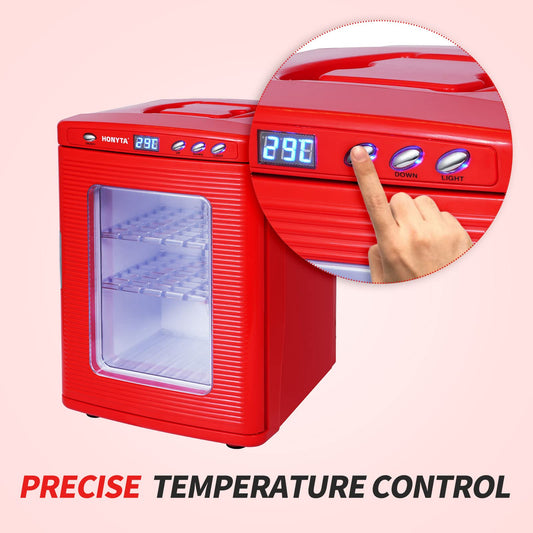 RYFT Incubators for Hatching Eggs, 25L Portable Reptile Scientific Lab Incubator with 5°C-60°C, 12V/110V Heating and Cooling for Small Reptiles (Red)