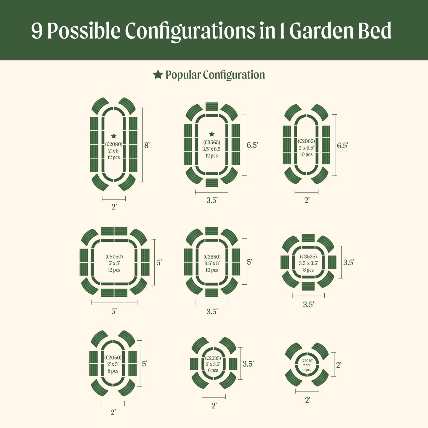 Vego garden 17" Tall 9 in 1 Raised Garden Bed Terra Cotta with 4-Pack Solar Garden Lights